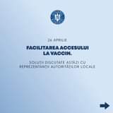 Kan een afbeelding zijn van de tekst 'CUVERNUI ROMANTEI 26 APRILIE FACILITAREAACCESULUI LA VACCIN. SOLUȚII DISCUTATE ASTĂZI CU REPREZENTANȚII AUTORITĂȚILOR LOCALE'