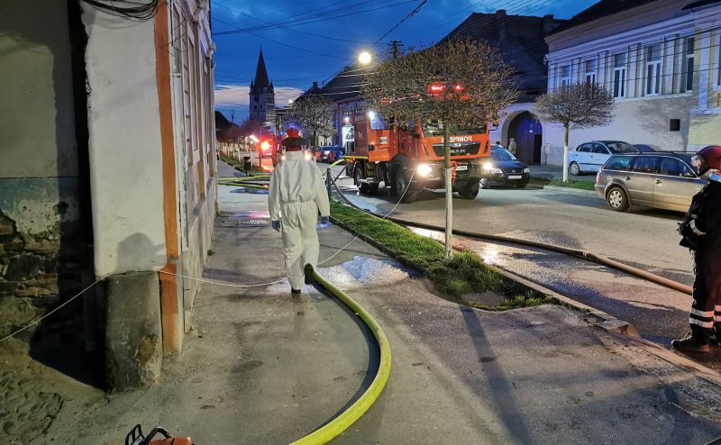 incendiu cisandie pompieri masini