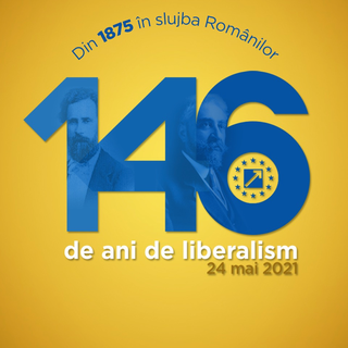 Kan een afbeelding zijn van 2 mensen en de tekst '1875 în slujba Romanilar Din 146 de de ani de liberalism 24 mai 2021'