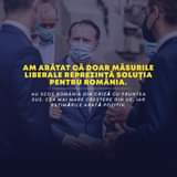 Kan een afbeelding zijn van 1 persoon en de tekst 'AM ARĂTAT CĂ DOAR MĂSURILE LIBERALE REPREZINȚA SOLUȚIA PENTRU ROMÂNIA. AU ScOS ROMÂNIA DIN CRIZĂ CU FRUNTEA SUS. CEA MAI MARE CREȘTERE DIN UE, IAR ESTIMĂRILE ARATĂ POZITIV.'